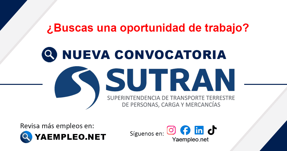 Superintendencia de Transporte Terrestre de Personas, Carga y Mercancías - SUTRAN 